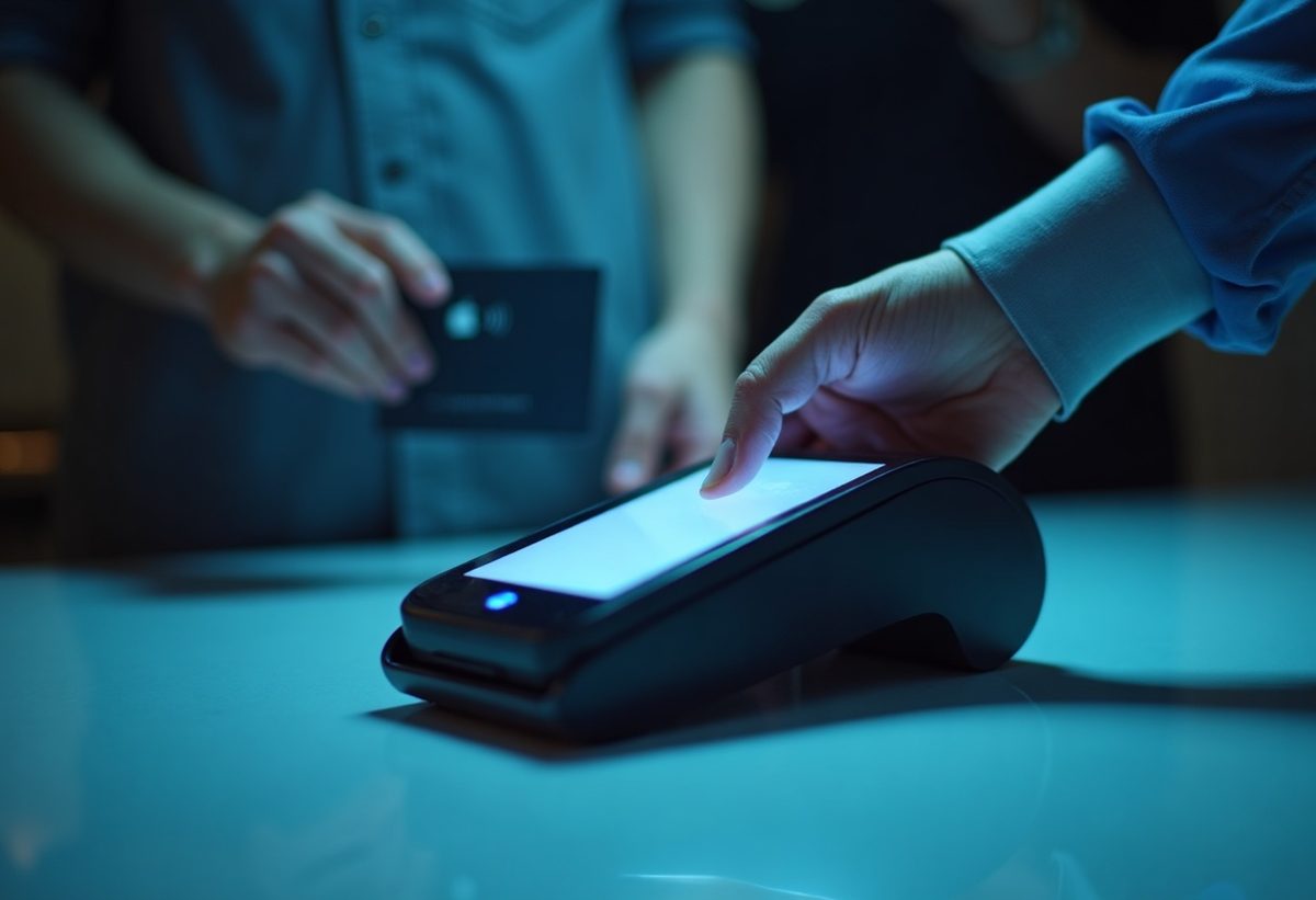 Contactless tap payment on a modern card reader terminal
